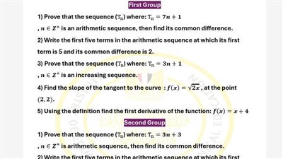 مراجعات نهائية.. أسئلة تقييم الأسبوع الثالث الرياضيات العامة لغات الصف الثاني الثانوي