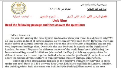 مراجعات نهائية.. أسئلة تقييمات الأسبوع السادس اللغة الإنجليزية الصف الثاني الثانوي