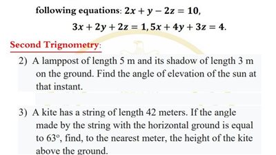 أسئلة تقييم الأسبوع العاشر الرياضيات لغات الصف الأول الثانوي ترم ثاني