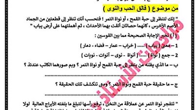 مذكرة تحميل ليلة امتحان العربي لـ الصف الثالث الإعدادي
