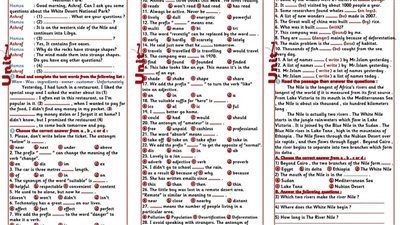 ملخص جميع منهج اللغة الانجليزية في 9 ورقات لـ الصف الثالث الاعدادي