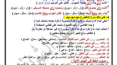 150 تركاية في النحو لن يخرج عنها الامتحان لـ الصف الثالث الاعدادي