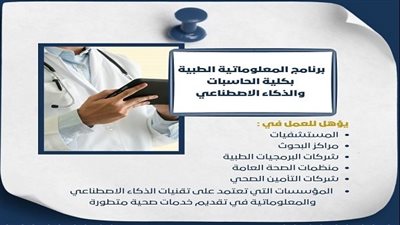 تنسيق الجامعات | مستقبلك الرقمي يبدأ من جامعة حلوان عبر المعلوماتية الطبية