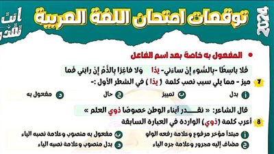 الثانوية العامة 2025.. أبرز الأسئلة المتوقعة في ليلة امتحان اللغة العربية