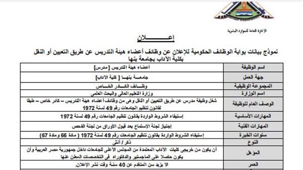 وظيفة جامعه 