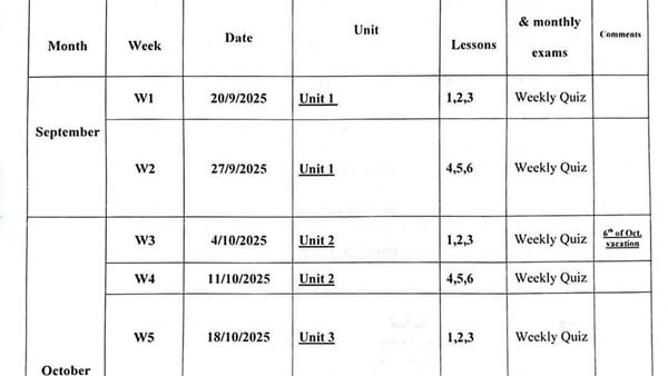 توزيع منهج انجليزي