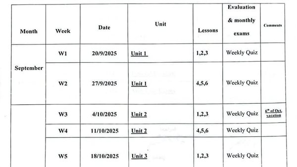 توزيع منهج انجليزي