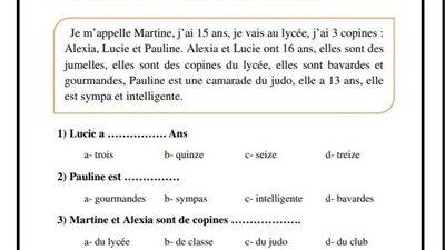 مراجعات نهائية.. أسئلة تقييم الأسبوع الخامس في اللغة الفرنسية الصف الأول الثانوي