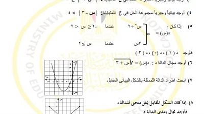 مراجعات نهائية.. أسئلة تقييم الأسبوع السابع الرياضيات العامة الصف الثاني الثانوي