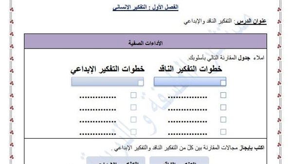 تقييمات الاسبوع الخامس