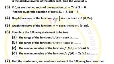 أسئلة تقييم الأسبوع التاسع الرياضيات لغات الصف الأول الثانوي