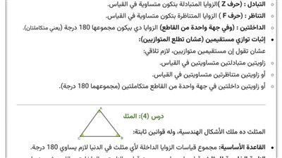 مراجعات نهائية.. ملخص منهج الهندسة أولى اعدادي لن يخرج عنها الامتحان