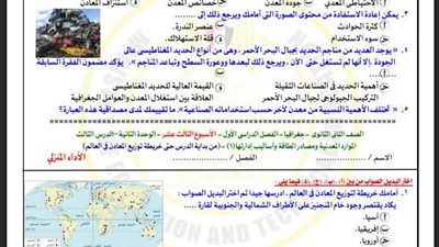 مراجعات نهائية.. أسئلة تقييم الأسبوع الـ 13 جغرافيا التنمية الصف الثاني الثانوي