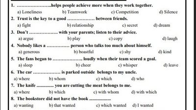 مراجعات نهائية.. أسئلة تقييمات الأسبوع الـ 15 اللغة الإنجليزية الصف الثاني الثانوي