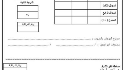مراجعات نهائية.. بالاجابات نموذج استرشادي في الدراسات الاجتماعية لـ الصف الثالث الإعدادي محافظة كفر الشيخ