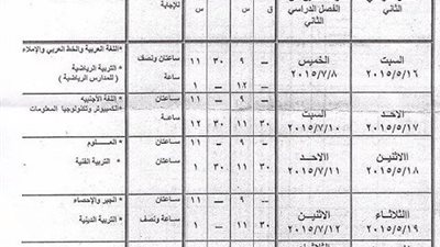 تبدأ 16 / 5 .. ننشر جدول امتحانات الشهادة الاعدادية  2014 / 2015 بمحافظة سوهاج