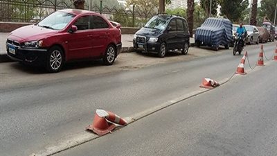 بالصور .. انصهار أقماع المرور بسبب حرارة الجو