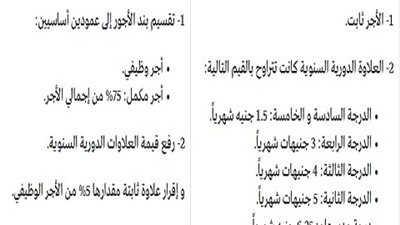 ننشر.. تعديلات الأجور طبقاً للائحة التنفيذية الجديدة لقانون الخدمة المدنية