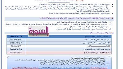 شروط الحصول على منحة الـ 60 ألف جنيه لشياب الخريجين من أكاديمية البحث العلمي