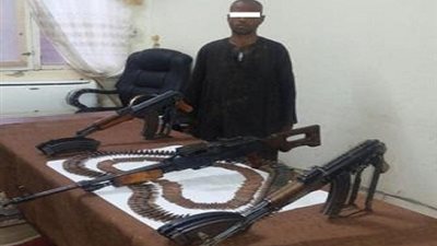 ضبط رشاش جرينوف وبندقيتين فى تبادل لاطلاق النيران بأسيوط