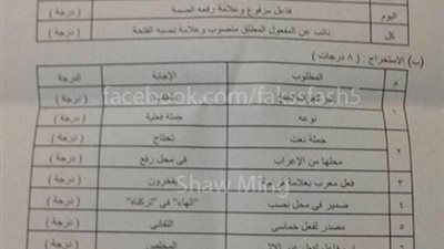 تسريب الاجابات الخاصة بمادة اللغة العربية للثانوية العامة