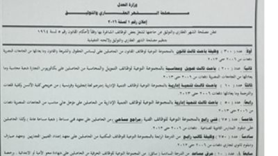 عاجل.. مصلحة الشهر العقارى تعلن عن وظائف لجميع المؤهلات 