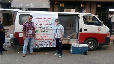 مستشفى قنا الجامعى تنظم حملة للتبرع بالدم بنجع حمادي