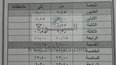عاجل وهام للمعلمين.. ننشر مواعيد الحصص لجميع المراحل 