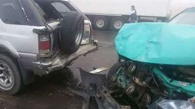 اغلاق طريق اسكندرية الصحراوى بسبب حادث اكثر من ثمانى سيارات..شاهد الصور