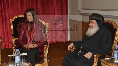 وزيرة الهجرة تزور المقر البابوى برفقة أبناءالجيل الثاني والثالث من المصريين بالخارج