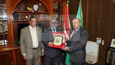 محافظ المنوفية يستقبل رئيس جامعة الأزهر  لإفتتاح مؤتمر