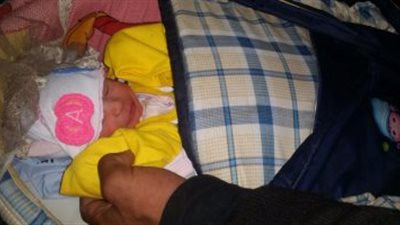 امن مستشفى جامعة طنطا يعثر على رضيع داخل 