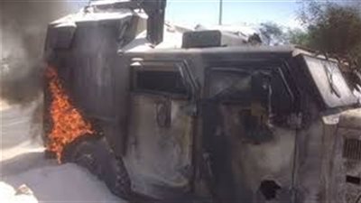 إصابة أمين شرطة ومجند فى تفجير مدرعة بالعريش