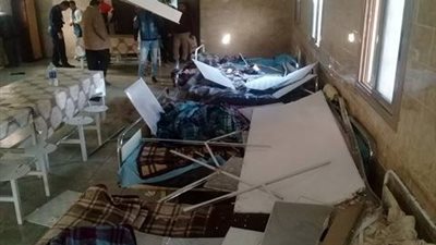 شاهد.. صور سقوط سقف مستشفى بطنطا على المرضى