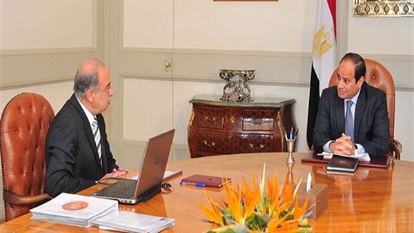 رئيس الوزراء مع السيسي