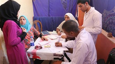 جامعة بنى سويف تنظم  قافلة شاملة  لقرية طحا البيشه بمركز ببا 