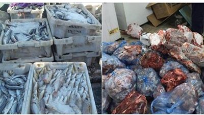 ضبط 2 طن لحوم وأسماك مجهولة المصدر وغير صالحة للاستخدام الآدمى بالجيزة