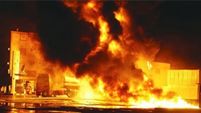 حريق هائل بمحطة وقود بالقناطر الخيرية