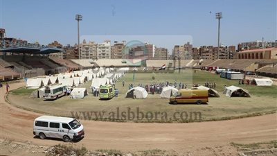 تنفيذ نموذج لمعسكر إيواء وطابور إصطفاف واختبار طريق للمعدات بالمنوفية